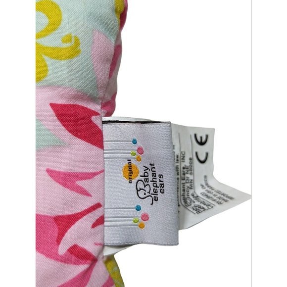 Original Elephant Ears Brand Infant Baby Pillow Pink With Elephant Design Floral - Picture 3 of 6